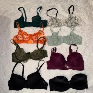 Auden VS & Other Lace Bra Lot of 8 Underwire 36B 38B Underwire Push Up